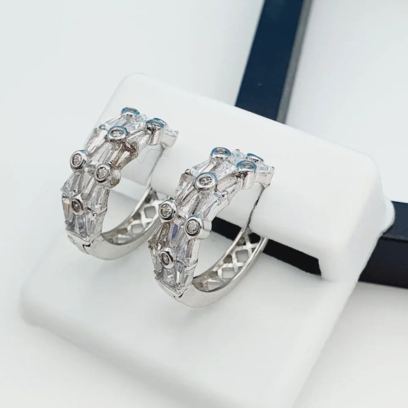 "925 Sterling Silver Cubic Zircon Earrings, UU1P7A7020 - Picture 4 of 9